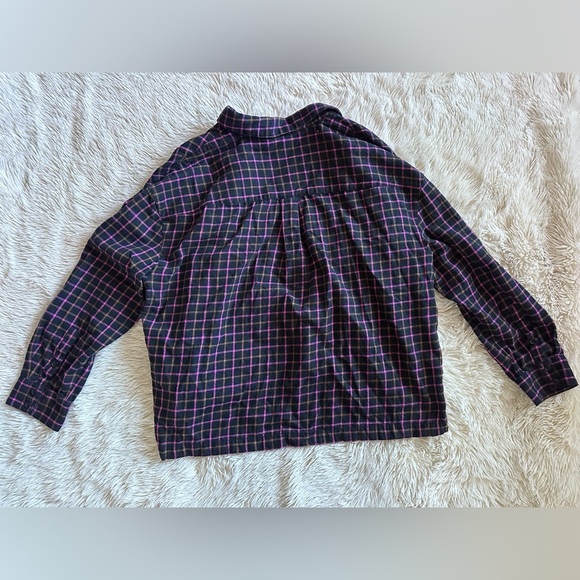 Madewell Plaid Flannel Pink Black and Tan Button Down Shirt Size Large / L - Picture 12 of 12
